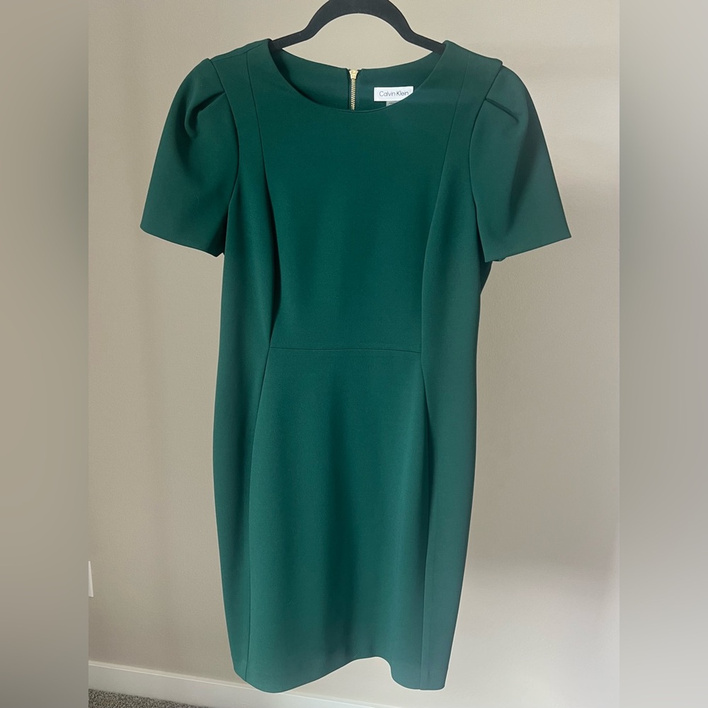 Calvin Klein Women's Dark Green Mini Dress
